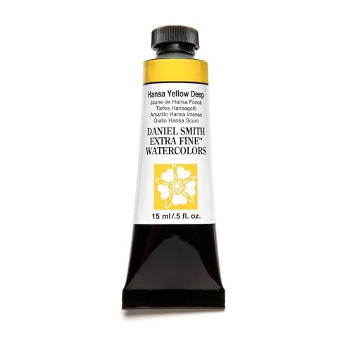 Daniel Smith, Hansa Yellow Deep Extra Fine Watercolor 15ml Paint Tube, 0.5 Fl Oz (Pack of 1)