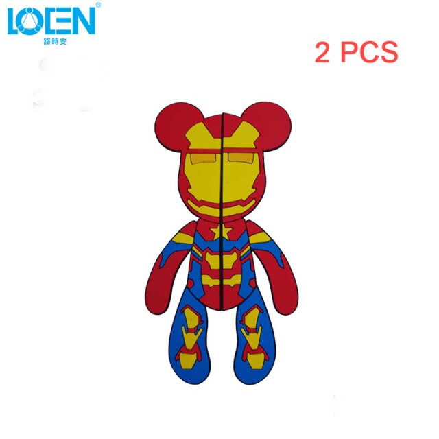 LOEN 3D Creative Cartoon Car Door Protector Rubber Door Side Stickers Protector Car Anti-Collision Bumper Decals Black Red Blue