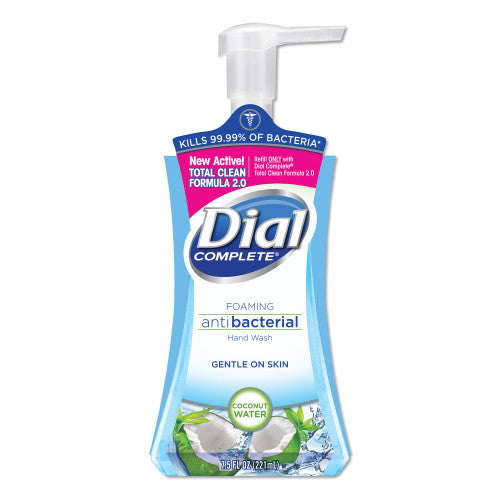 PY01 Dial Antibacterial Foaming Hand Wash, Coconut Water, 7.5 oz Pump Bottle, 8/Carton (09316CT)