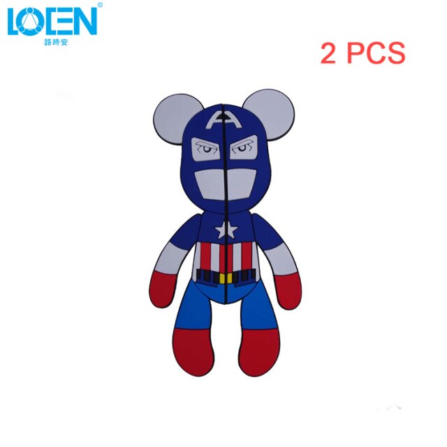 LOEN 3D Creative Cartoon Car Door Protector Rubber Door Side Stickers Protector Car Anti-Collision Bumper Decals Black Red Blue