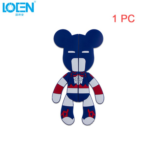 LOEN 3D Creative Cartoon Car Door Protector Rubber Door Side Stickers Protector Car Anti-Collision Bumper Decals Black Red Blue