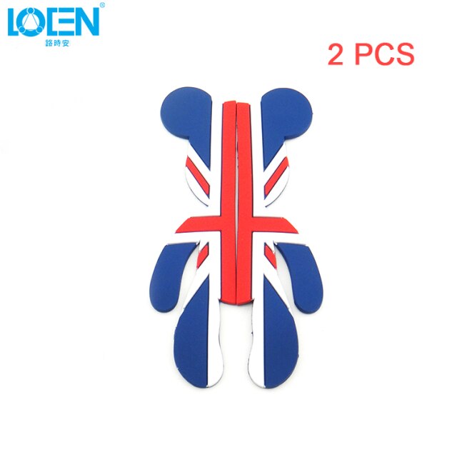 LOEN 3D Creative Cartoon Car Door Protector Rubber Door Side Stickers Protector Car Anti-Collision Bumper Decals Black Red Blue