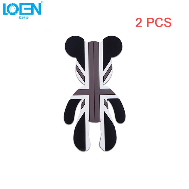 LOEN 3D Creative Cartoon Car Door Protector Rubber Door Side Stickers Protector Car Anti-Collision Bumper Decals Black Red Blue