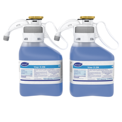 PY01 Diversey Virex II 256 One-Step Disinfectant Cleaner Deodorant, Mint, 1.4L, 2 Bottles/CT (5019317)