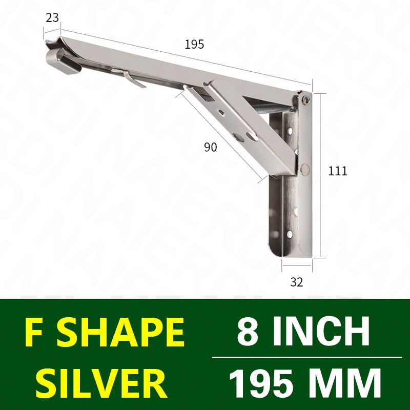 2PCS Triangle Folding Angle Bracket(Bearing Weight about 60KG)