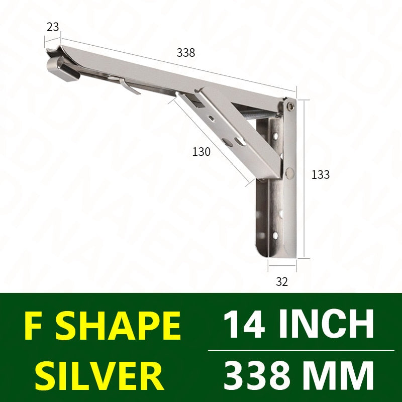 2PCS Triangle Folding Angle Bracket(Bearing Weight about 60KG)