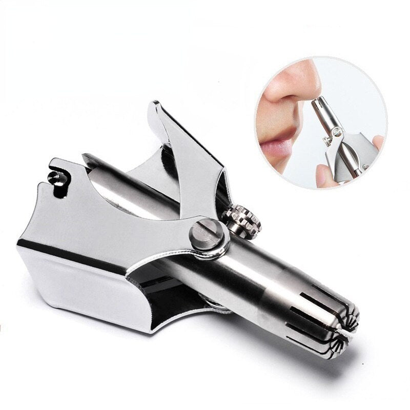 Nose Trimmer for Men Stainless Steel Manual Trimmer for Nose Vibrissa Razor Shaver Washable Portable Nose Ear Hair Trimmer