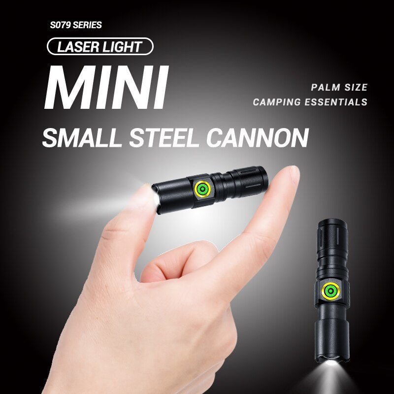 XHP50 LED USB C Rechargeable Mini 16340 18650 Battery Flashlight 1500lm Powerful Torch Can Be Closed with One Click