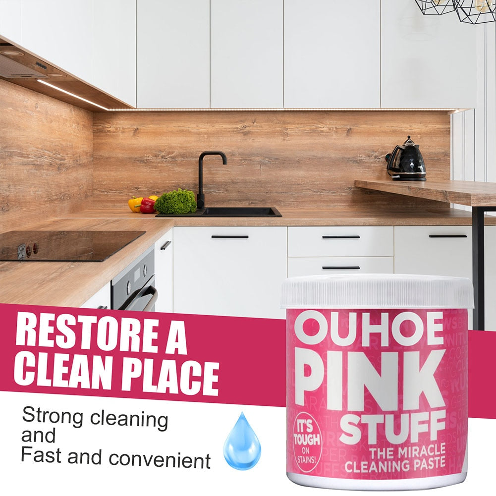 TJ21-1/3pcs100g Multi-functional Cleaning Cream Household Mild Stove Cleaner Kitchen Detergent Universal Pink Active Solid Cleaner
