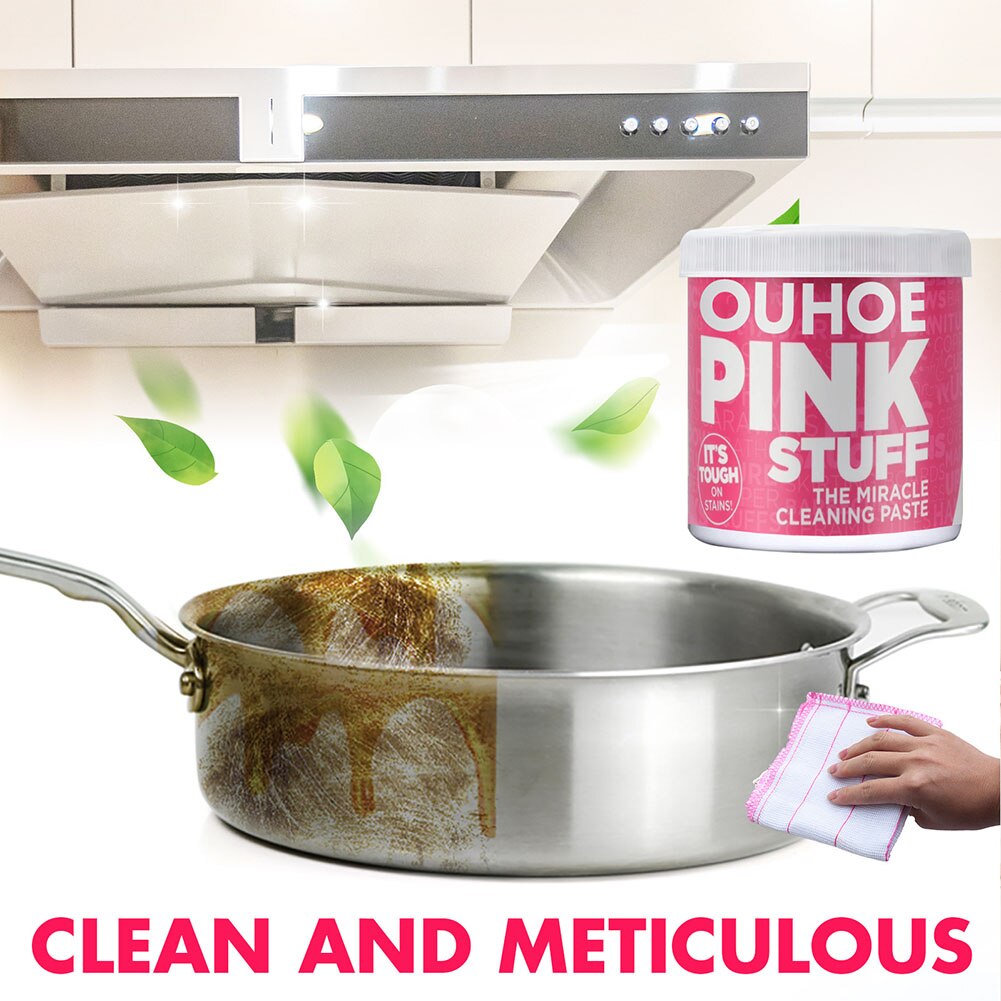 TJ21-1/3pcs100g Multi-functional Cleaning Cream Household Mild Stove Cleaner Kitchen Detergent Universal Pink Active Solid Cleaner