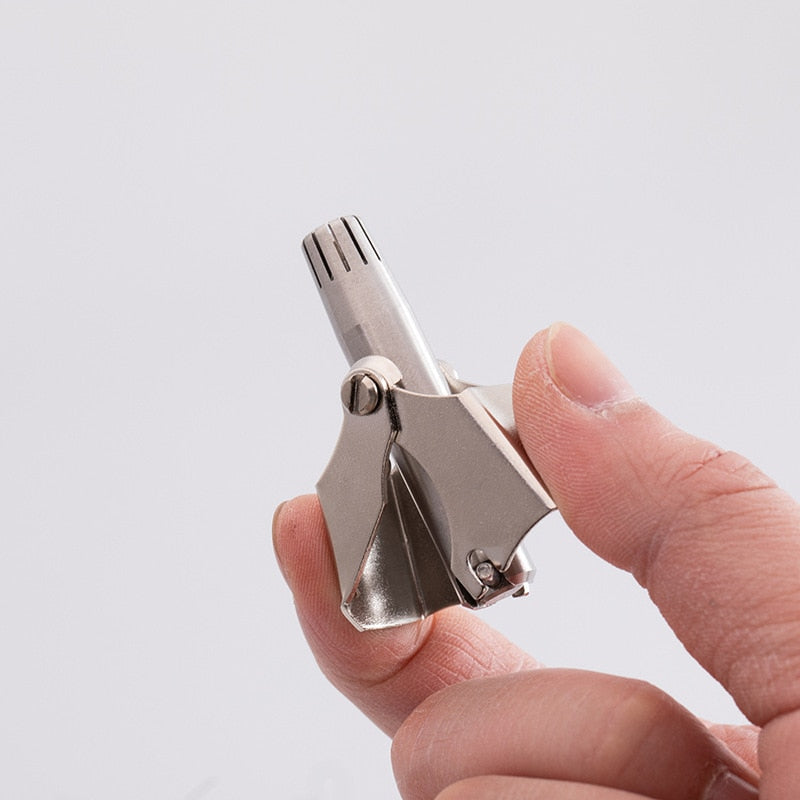 Nose Trimmer for Men Stainless Steel Manual Trimmer for Nose Vibrissa Razor Shaver Washable Portable Nose Ear Hair Trimmer