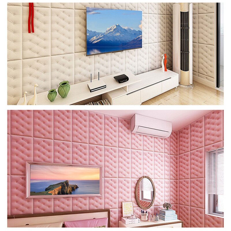 【MA341】3pcs 3D Wall Stickers Self-adhesive Foam Thicken Wallpaper
