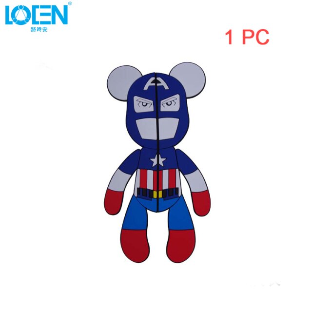 LOEN 3D Creative Cartoon Car Door Protector Rubber Door Side Stickers Protector Car Anti-Collision Bumper Decals Black Red Blue