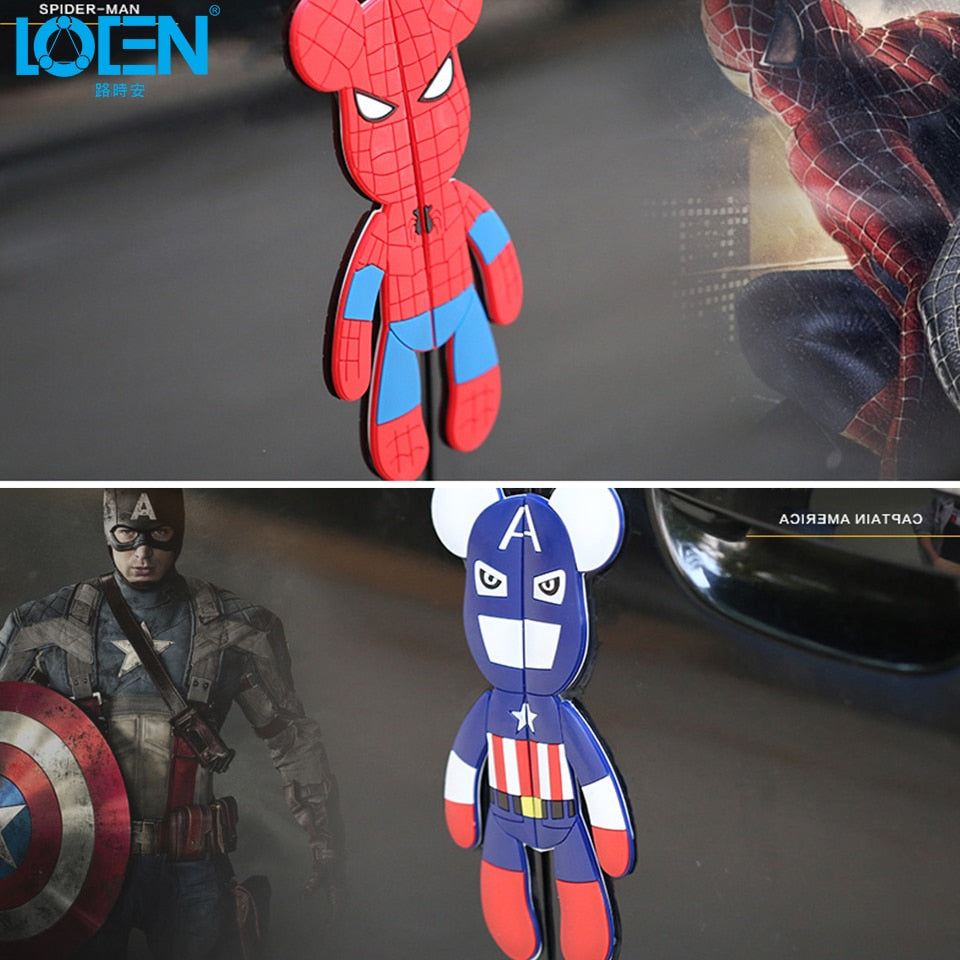 LOEN 3D Creative Cartoon Car Door Protector Rubber Door Side Stickers Protector Car Anti-Collision Bumper Decals Black Red Blue
