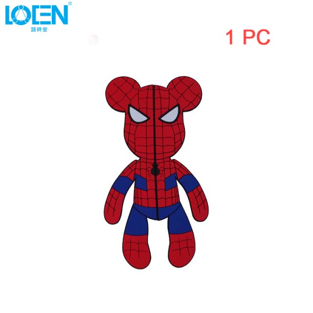 LOEN 3D Creative Cartoon Car Door Protector Rubber Door Side Stickers Protector Car Anti-Collision Bumper Decals Black Red Blue