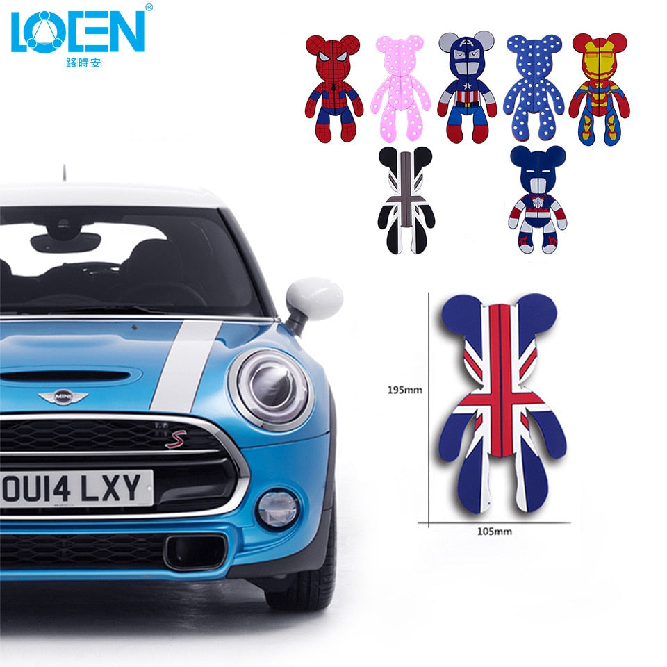 LOEN 3D Creative Cartoon Car Door Protector Rubber Door Side Stickers Protector Car Anti-Collision Bumper Decals Black Red Blue