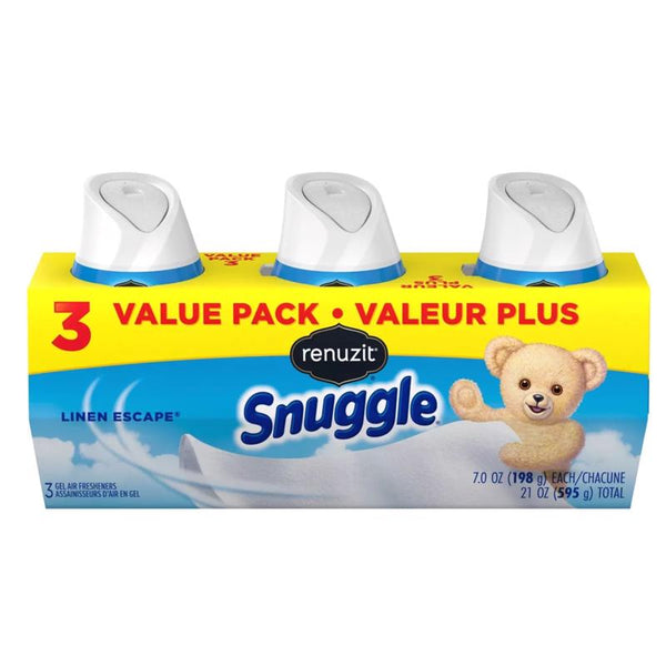 PY01 Renuzit Snuggle Linen Escape Scent Air Freshener 7 oz Gel (Pack of 4)