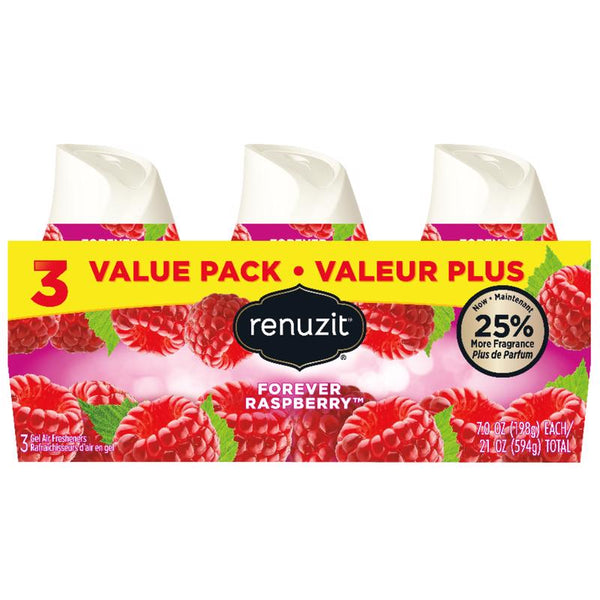 PY01 Renuzit Forever Raspberry Scent Air Freshener 7 oz. Gel (Pack of 4)