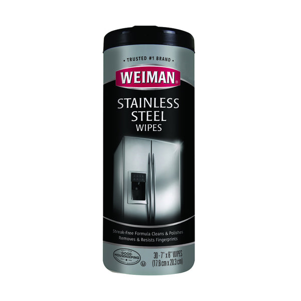 PY01 Weiman Fresh Clean Scent Stainless Steel Cleaner 30 pk Wipes