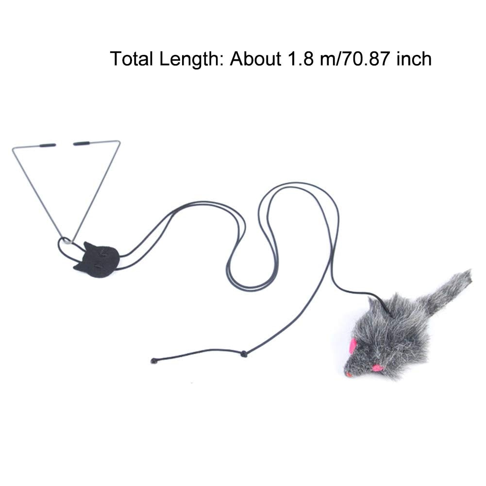 Adjustable Elastic Mouse Toys Interactive Door Window Hanging Mice Butterfly Flutter Teaser Self Palying Pet Toys for petss
