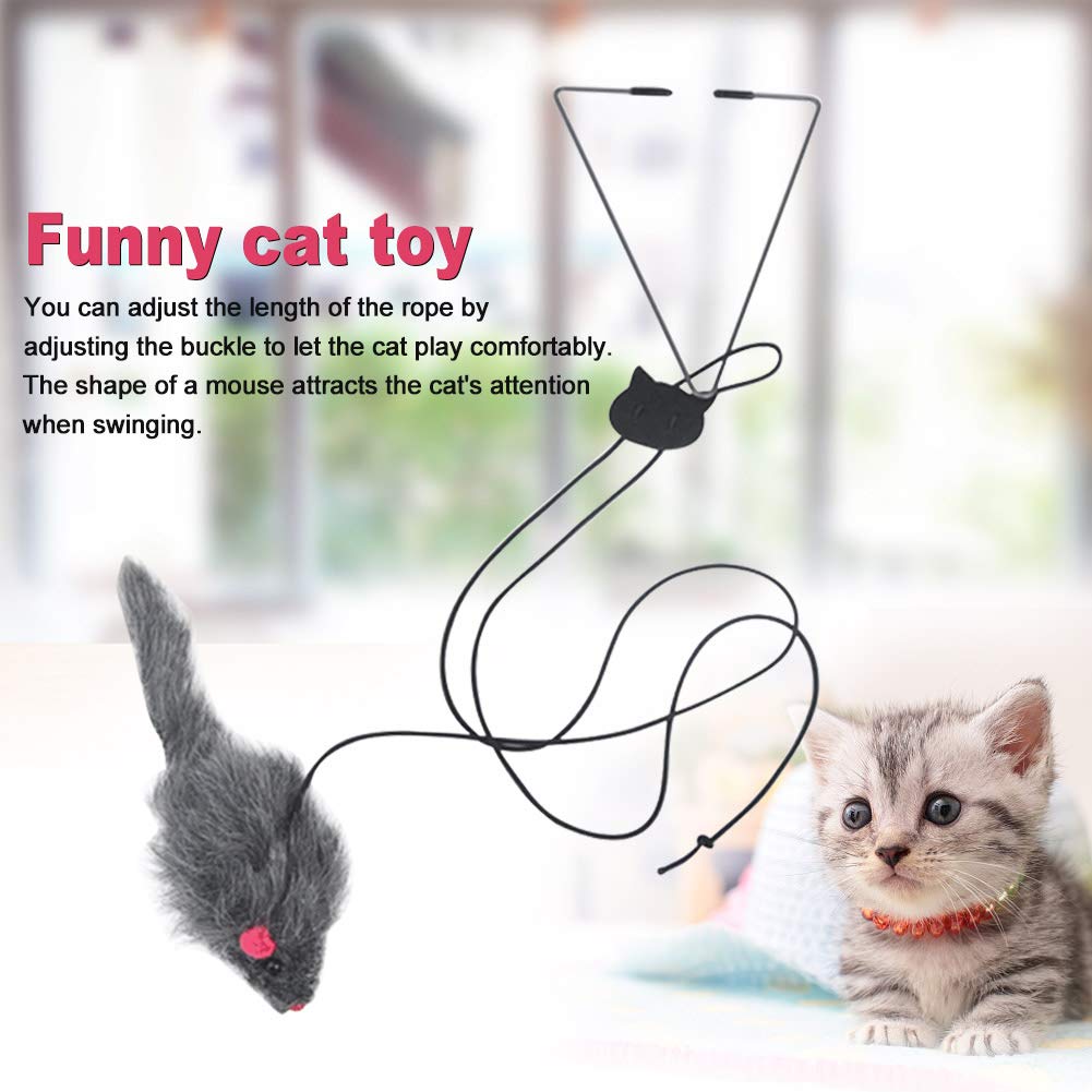 Adjustable Elastic Mouse Toys Interactive Door Window Hanging Mice Butterfly Flutter Teaser Self Palying Pet Toys for petss