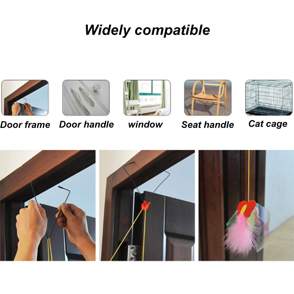 Adjustable Elastic Mouse Toys Interactive Door Window Hanging Mice Butterfly Flutter Teaser Self Palying Pet Toys for petss