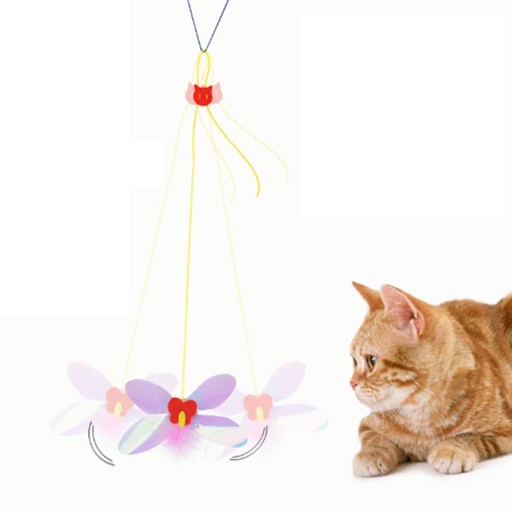 Adjustable Elastic Mouse Toys Interactive Door Window Hanging Mice Butterfly Flutter Teaser Self Palying Pet Toys for petss