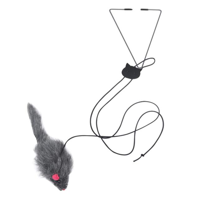Adjustable Elastic Mouse Toys Interactive Door Window Hanging Mice Butterfly Flutter Teaser Self Palying Pet Toys for petss