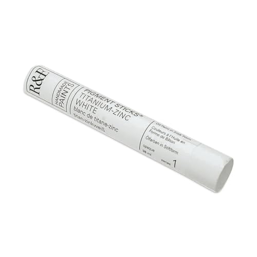 R&F Handmade Paints - Professional Oil Pigment Stick, Titanium-Zinc White, 38 ml
