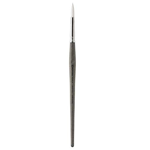 Escoda Perla Series 1430 Short Handle Round Artist Watercolor Brush, 1, White Toray Filament