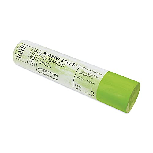 R&F Handmade Paints - Professional Oil Pigment Stick, Permanent Green, 188 ml