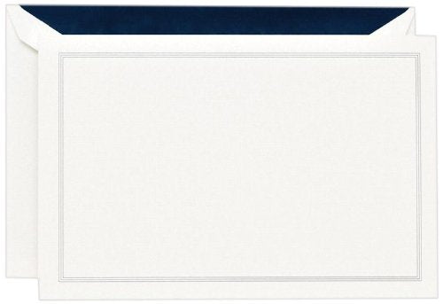 Navy Blue Triple Hairline Correspondence Card (CC3314)
