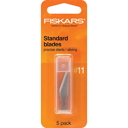 Fiskars Standard Blades for Precise Starts and Slicing Lightweight Materials, 360 Swivel Blade for Curves and Tight Patterns, No.11, 5 Pack
