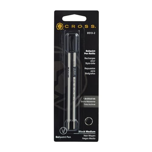 Cross Ballpoint Refill, Medium Black, 2 per card, (8513-2)