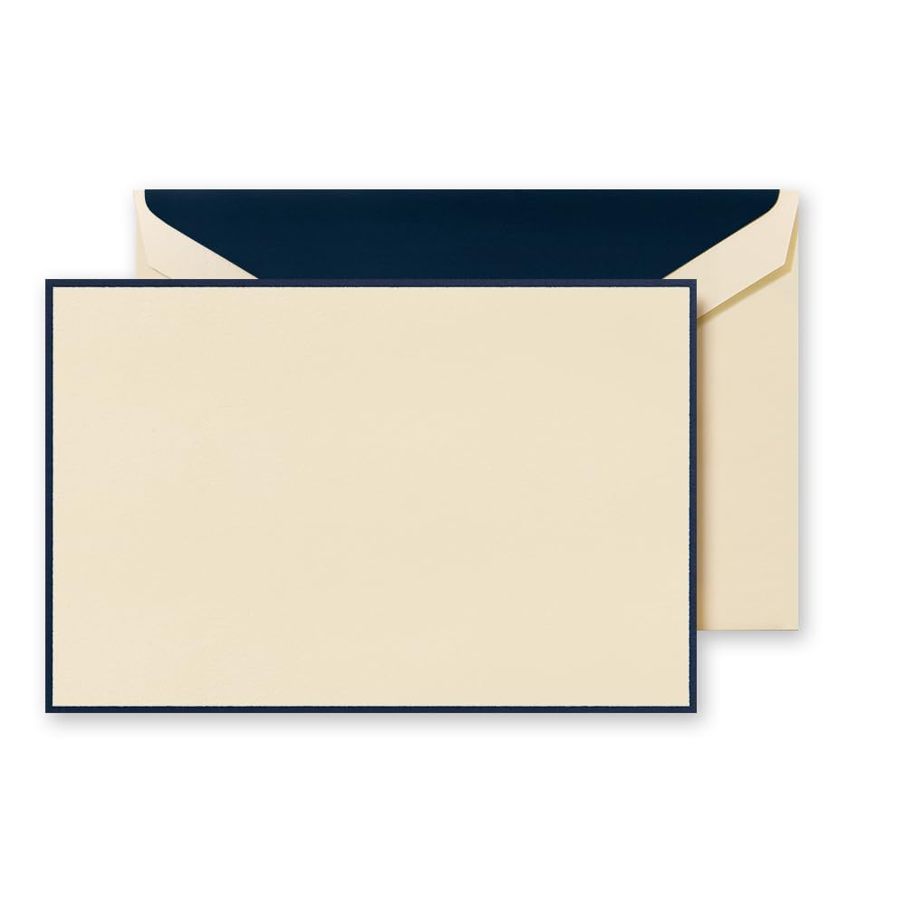 Navy Blue Bordered Correspondence Card (CC3312)