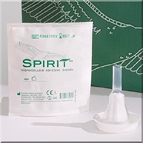 30 -Pack Spirit Condom Catheters Hydrocolloid Sheath Style 1, 29mm Medium Rochester/Bard