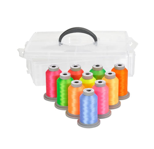 The Glow Collection - Glide Polyester Thread No 40-10 Vibrant Colors for Quilting, Sewing, and Embroidery - 1,100yds Spools - Trilobal Versatile Sewing Thread Kit for Craft Enthusiasts