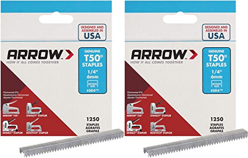 Arrow Fastener 504 Genuine T50 1/4-Inch Staples, Pack of 2