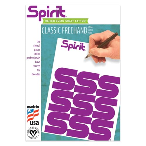 Spirit? Classic Freehand Tattoo Stencil Transfer Paper, 8.5" X 11" (100 Sheets)