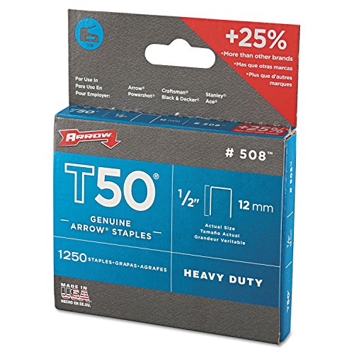 Arrow 50824 T50 Heavy Duty Staples 1/2-Inch Leg (ARR50824)