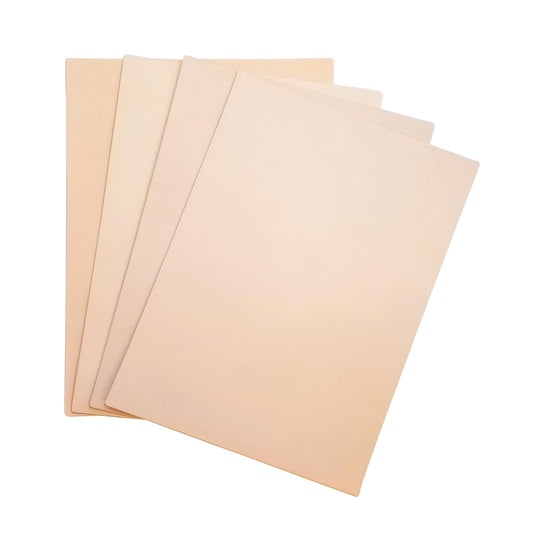 Realeather Cowhide Veg Tan Double Shoulder Leather Sheet for Crafting, 4-6 oz