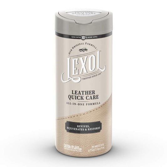 Lexol All Leather Quick Care All-in-One Formula, Best Leather Cleaner and Conditioner, for Use on Apparel, Furniture, Auto Interiors, Shoes, Bags, 30-Count Sheet Wipes,E301500100 , white