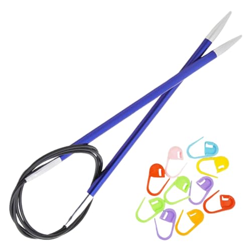 KnitPro Zing Circular Knitting Needles 16 inch, Size 7 (40cm, 4.50mm) with 10 Colorful Stitch Markers