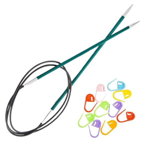 KnitPro Zing Circular Knitting Needles 40 inch, Size 2.5 (100cm, 3.00mm) with 10 Colorful Stitch Markers