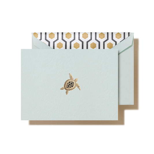 Crane Engraved Sea Turtle Note, Beach Glass (CF1701)