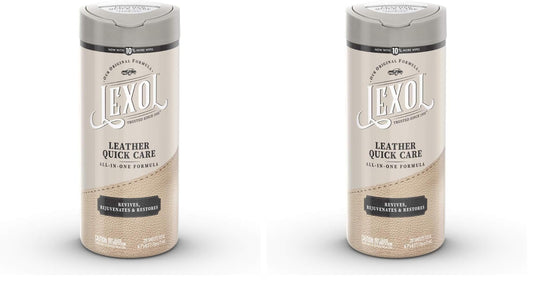 Lexol All Leather Quick Care All-in-One Formula, Best Leather Cleaner and Conditioner, for Use on Leather Apparel, Furniture, Auto Interiors, Shoes, Bags, 28-Count Sheet Wipes,E301500100, white