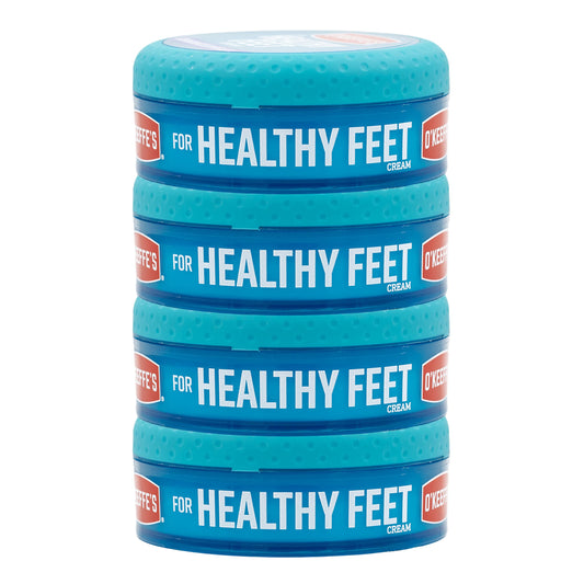 O'Keeffe's for Healthy Feet Foot Cream; Guaranteed Relief for Extremely Dry; Cracked Feet; Instantly Boosts Moisture Levels; 3.2 Ounce Jar; (Pack of 4)