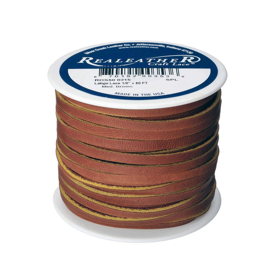 Silver Creek Leather Co Realeather Latigo Leather Lace for Crafts and Jewelry Making, 1/8" x 50', Cheiftan