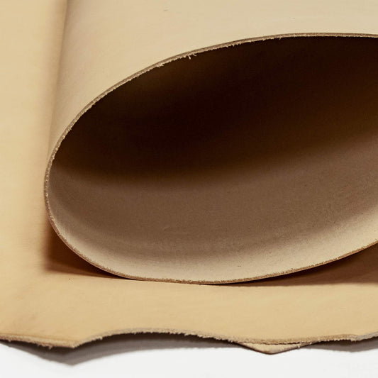Realeather Veg Tan Double Shoulder Tooling Leather for Crafting, 4-5oz, Natural