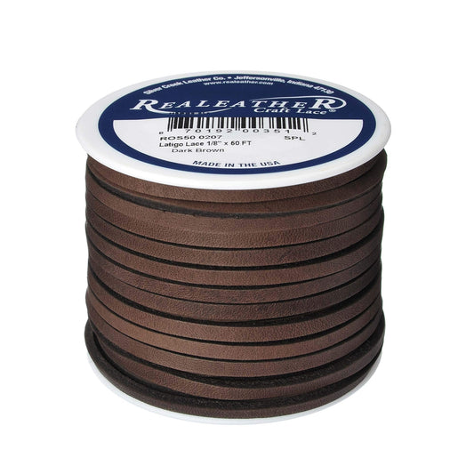 Realeather Latigo Lace Spool, 1/8" x 50', Burnt Orange